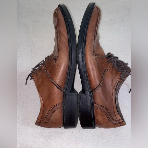 Clarks Men’s 11 Brown Leather Square Toe Lace Up Dress Shoes Comfort Oxford - Picture 10 of 11